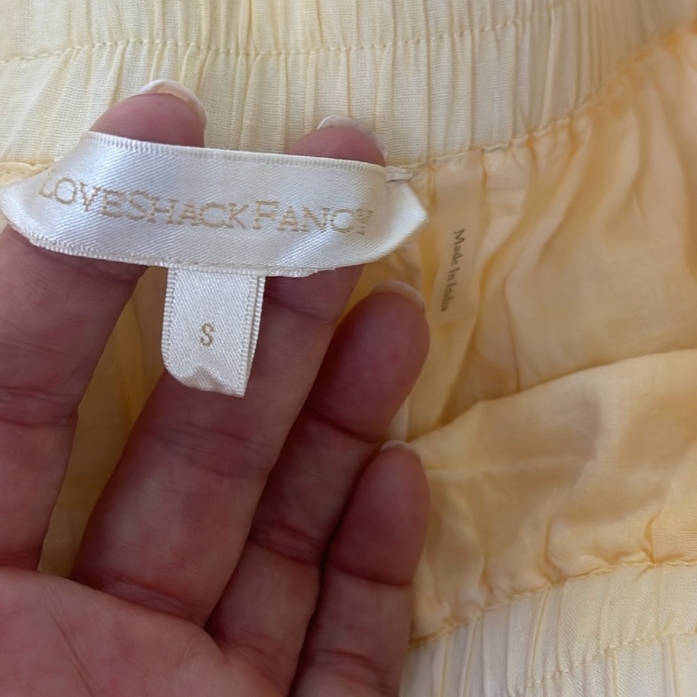 LoveShackFancy Yellow Ruffled Mini Skirt - Picture 4 of 5